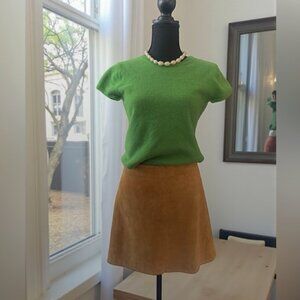 GAP 100% Cashmere Cropped Sweater Green Knit Top Women’s L Soft Luxury Minimalis